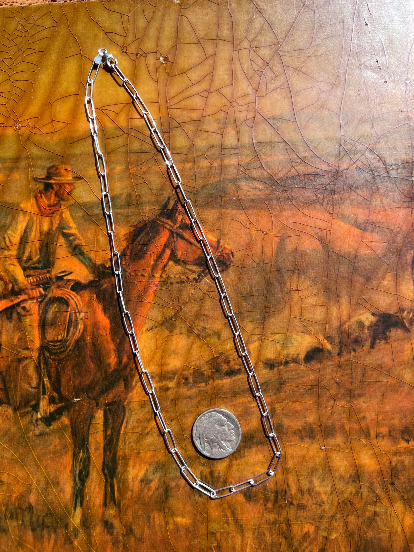 Sterling Silver High-shine Paperclip Chain 18” (made in Italy)