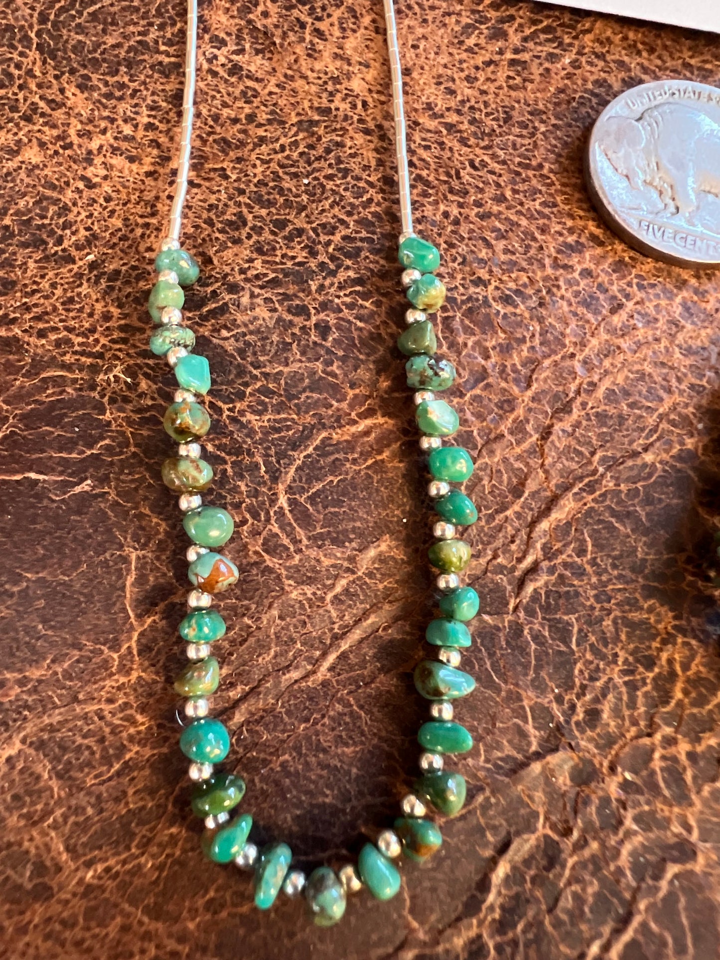 Sterling Liquid Silver & Tyrone Turquoise Necklace, Bracelet & Earring Set