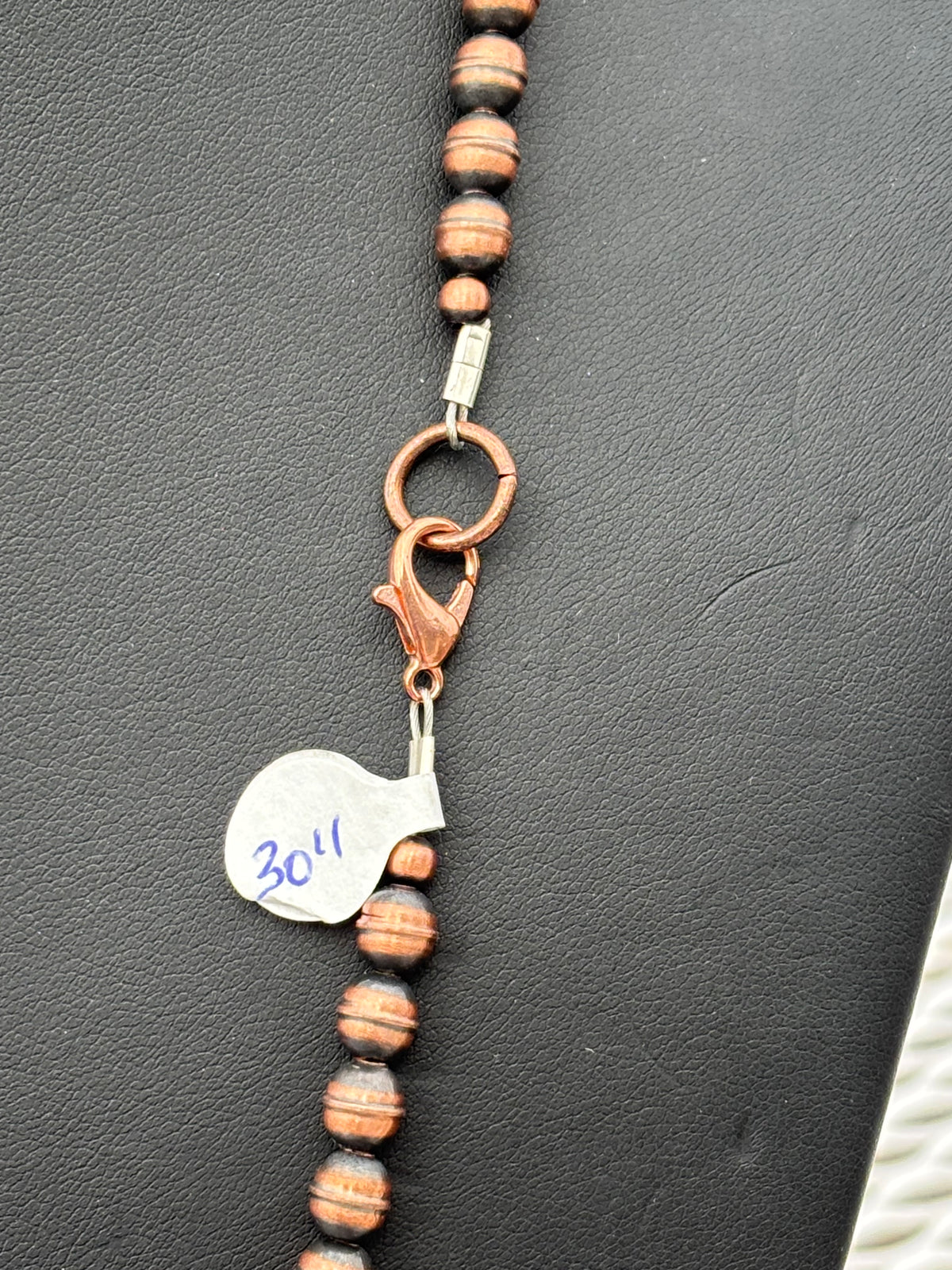 Copper Saucer & Round Bead 30” Necklace