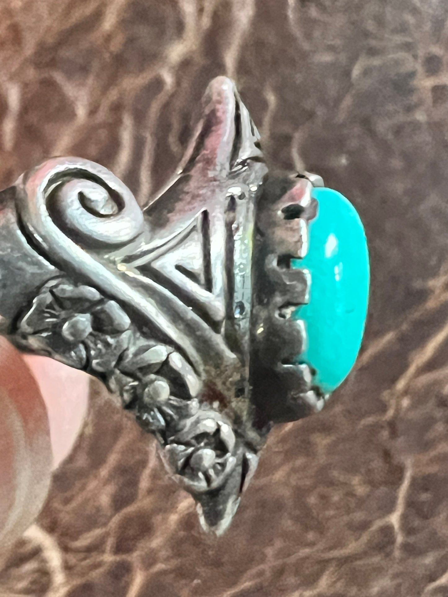 Sterling & Turquoise Ring Sz 4.75