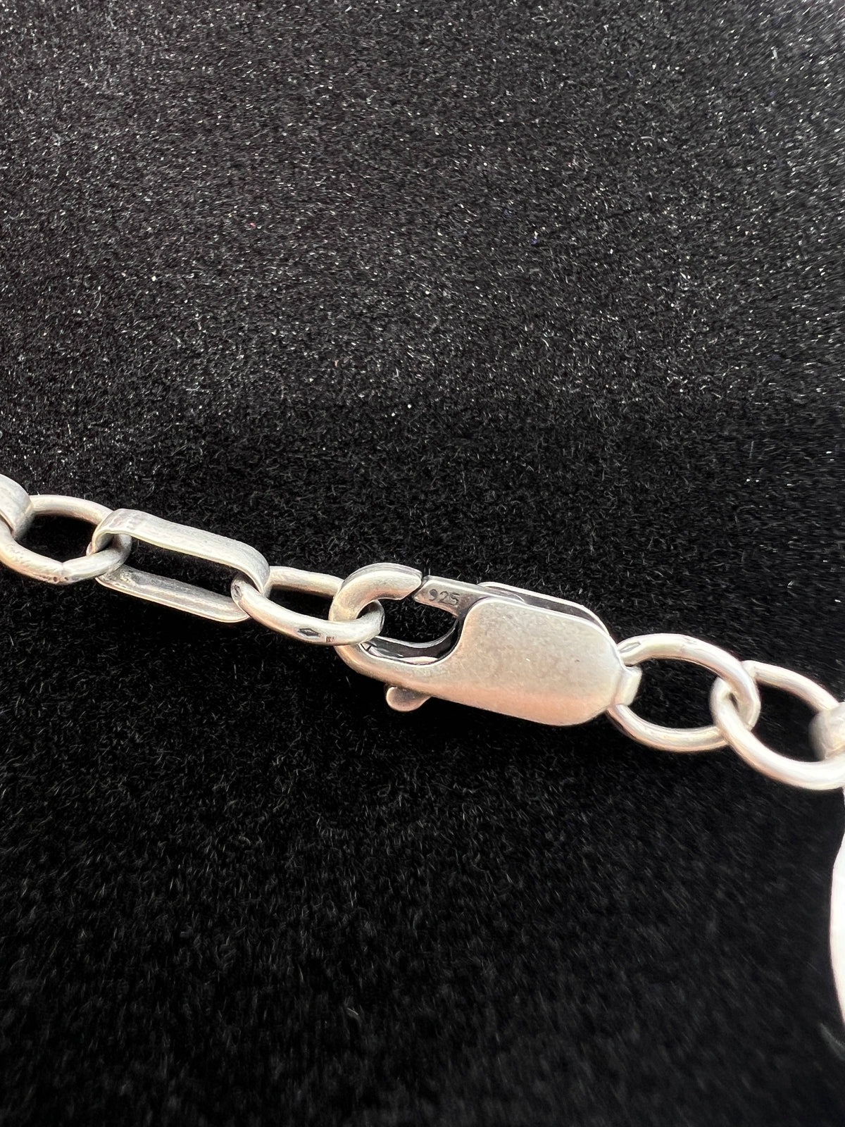 Handmade Sterling Silver Oxidized Paperclip/O-ring link necklace 18”
