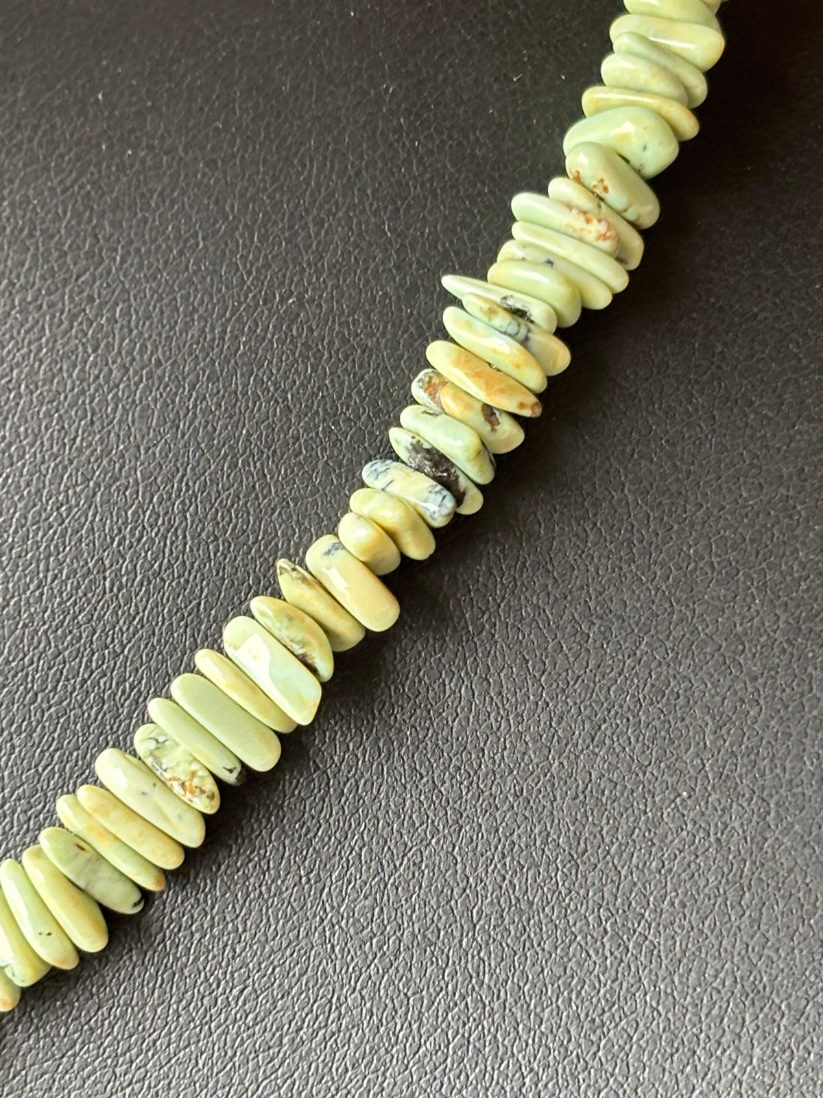 Lucin Variscite & Sterling Bead Necklace 16”