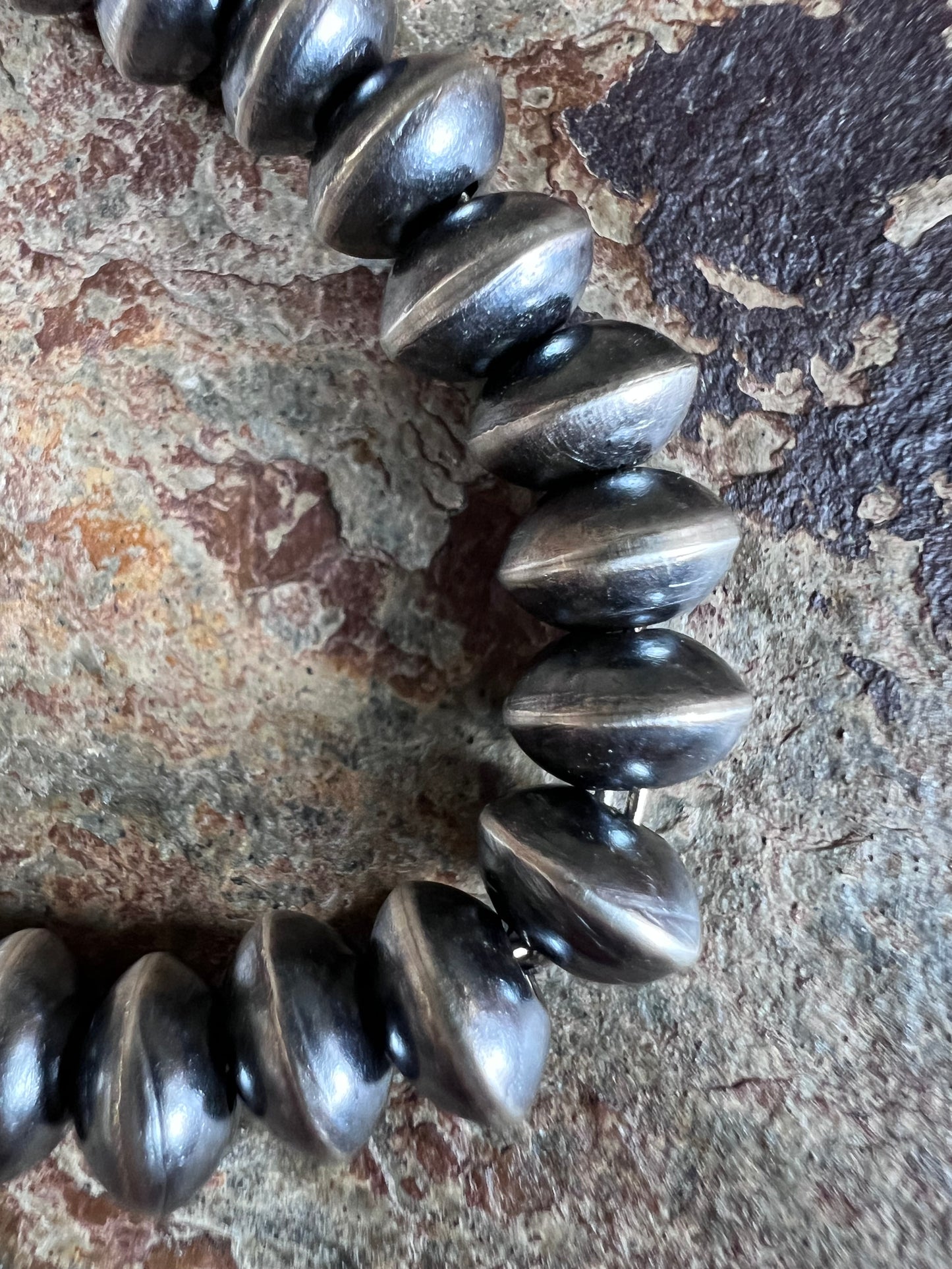 Native American Handmade 7mm Navajo Saucer Pearls by Michelle Jameson 21.5”