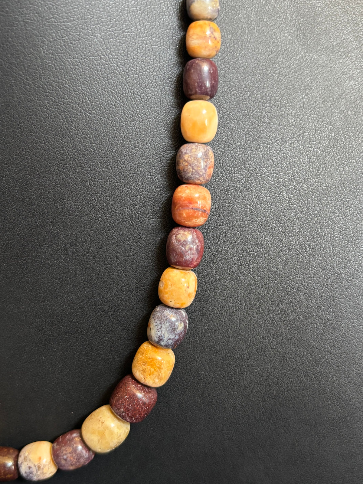 Jasper Barrel Bead Graduated Necklace 19.5”