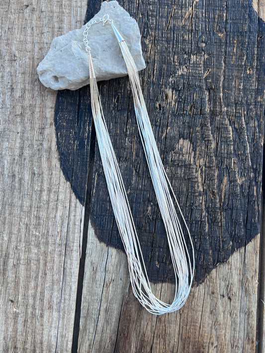 Sterling Liquid Silver Heishi 15-Strand 18-20”