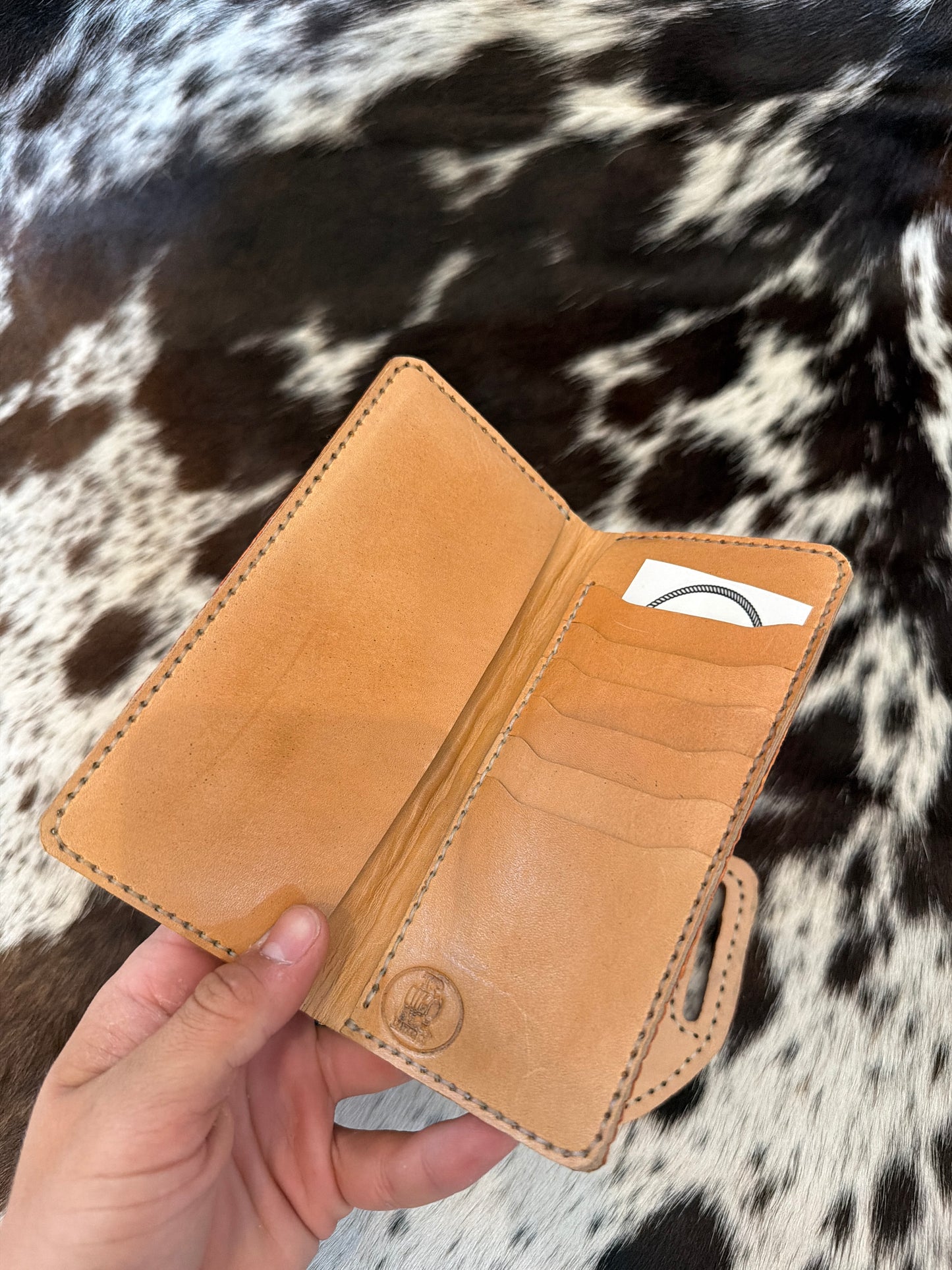 Marmalade Color Caiman Long Wallet and Sheath combo