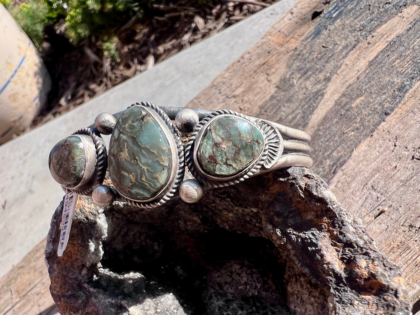 Navajo Handmade by Larose Ganadonegro Damele Variscite Cuff Sz 6.75