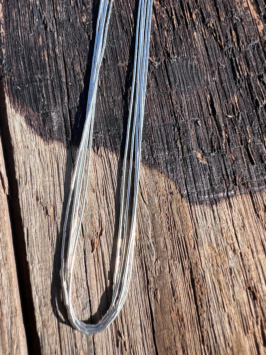Sterling Liquid Silver 10-Strand Necklace 16-17.5”