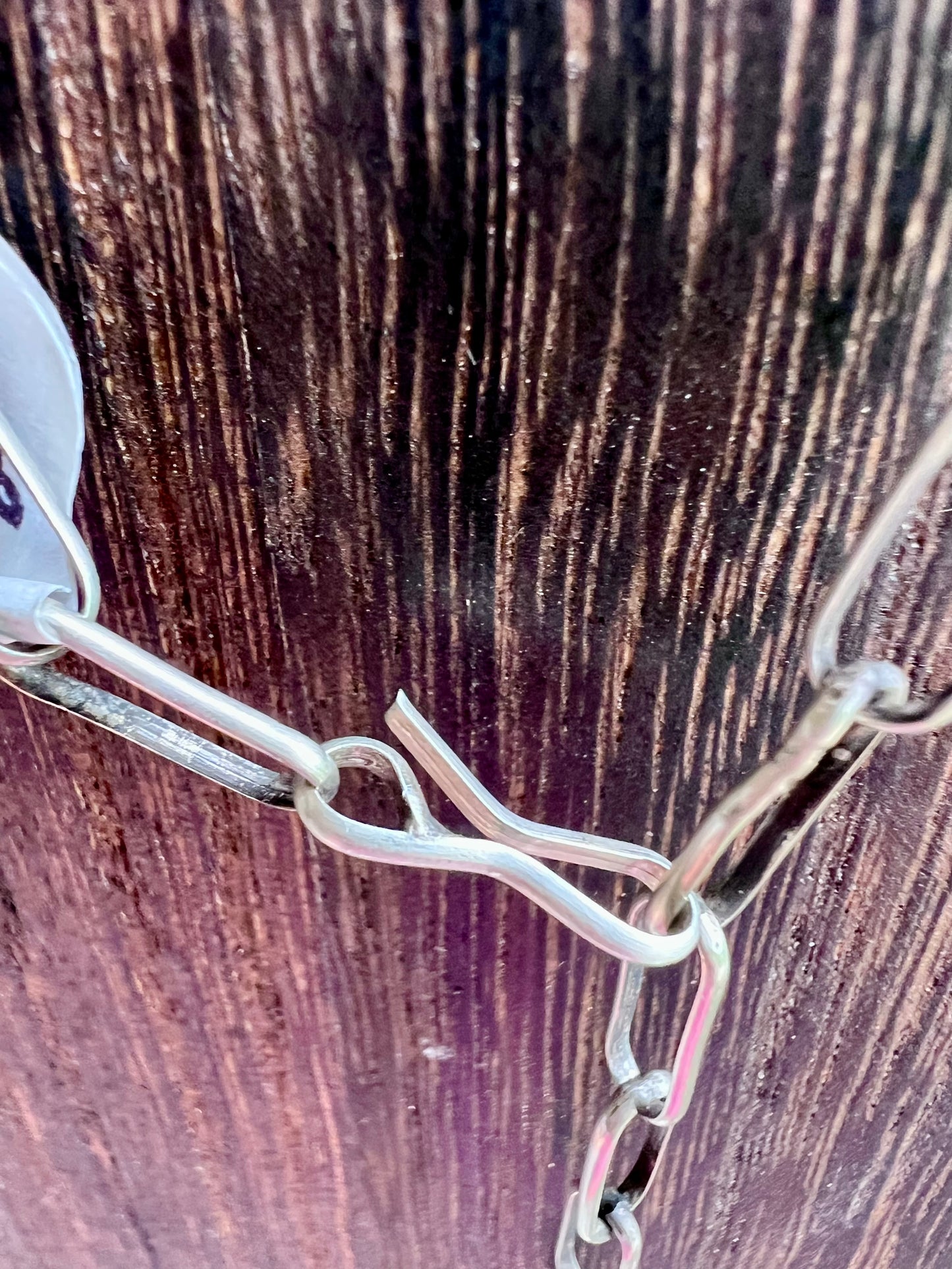 Handmade Oxidized Sterling Silver Paper-clip Necklace