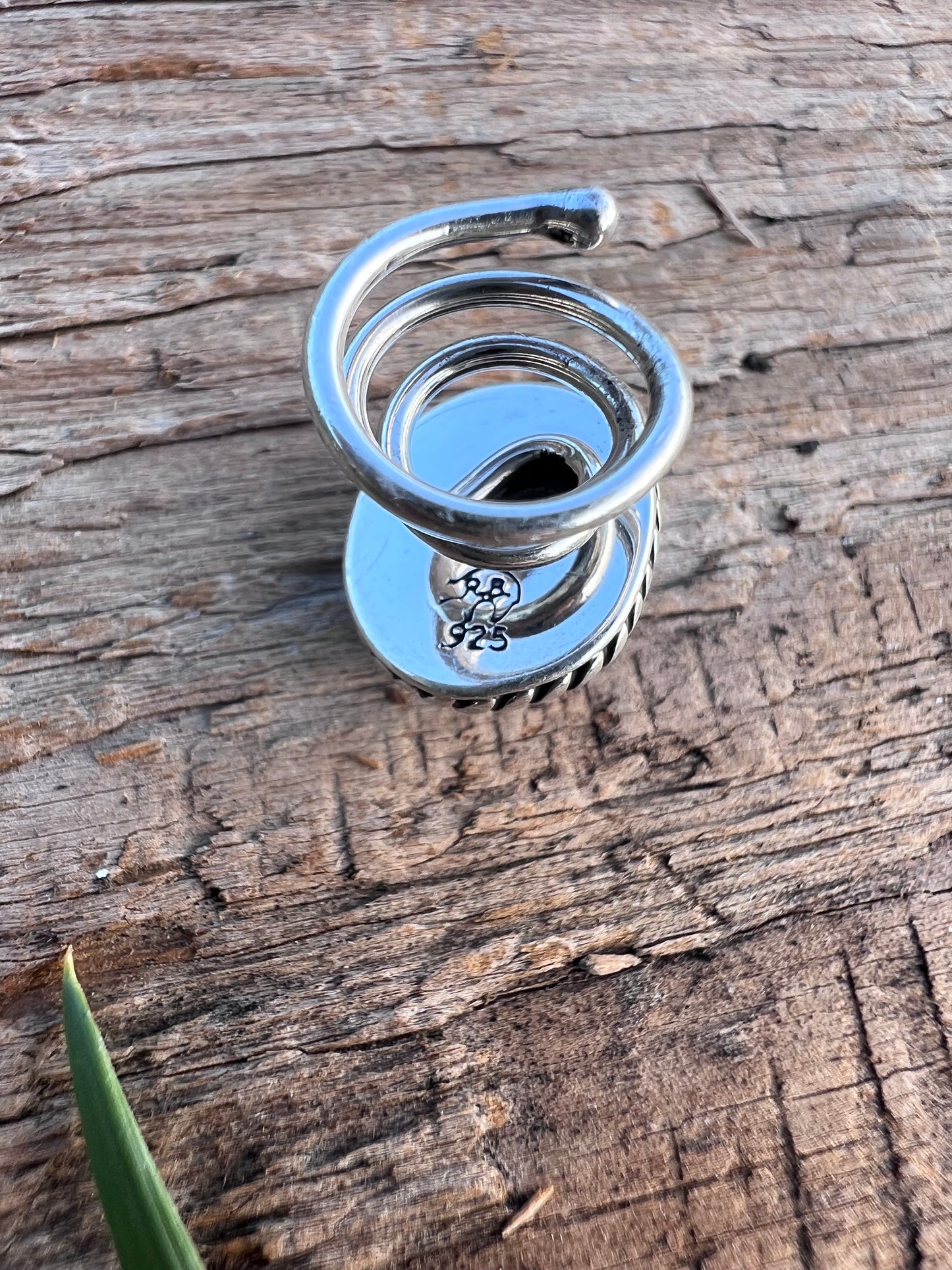 Handmade Sterling & Campitos Turquoise Hair Button 5/8”