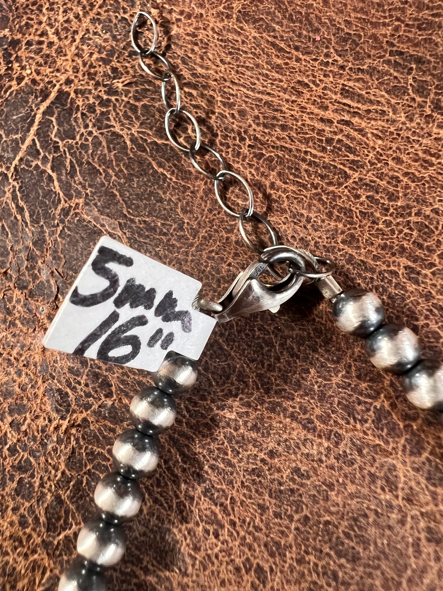 Sterling Silver 5mm Oxidized Bead 16-18” Necklace & Bracelet 7-8”