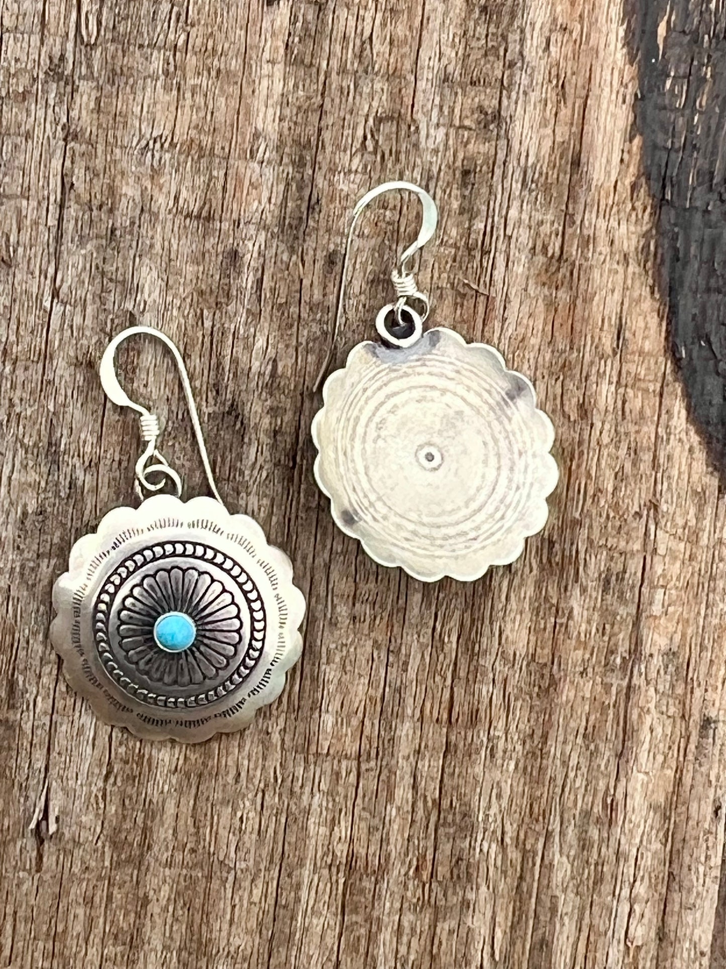 Sterling & Turquoise Dangle Earrings 1.25”