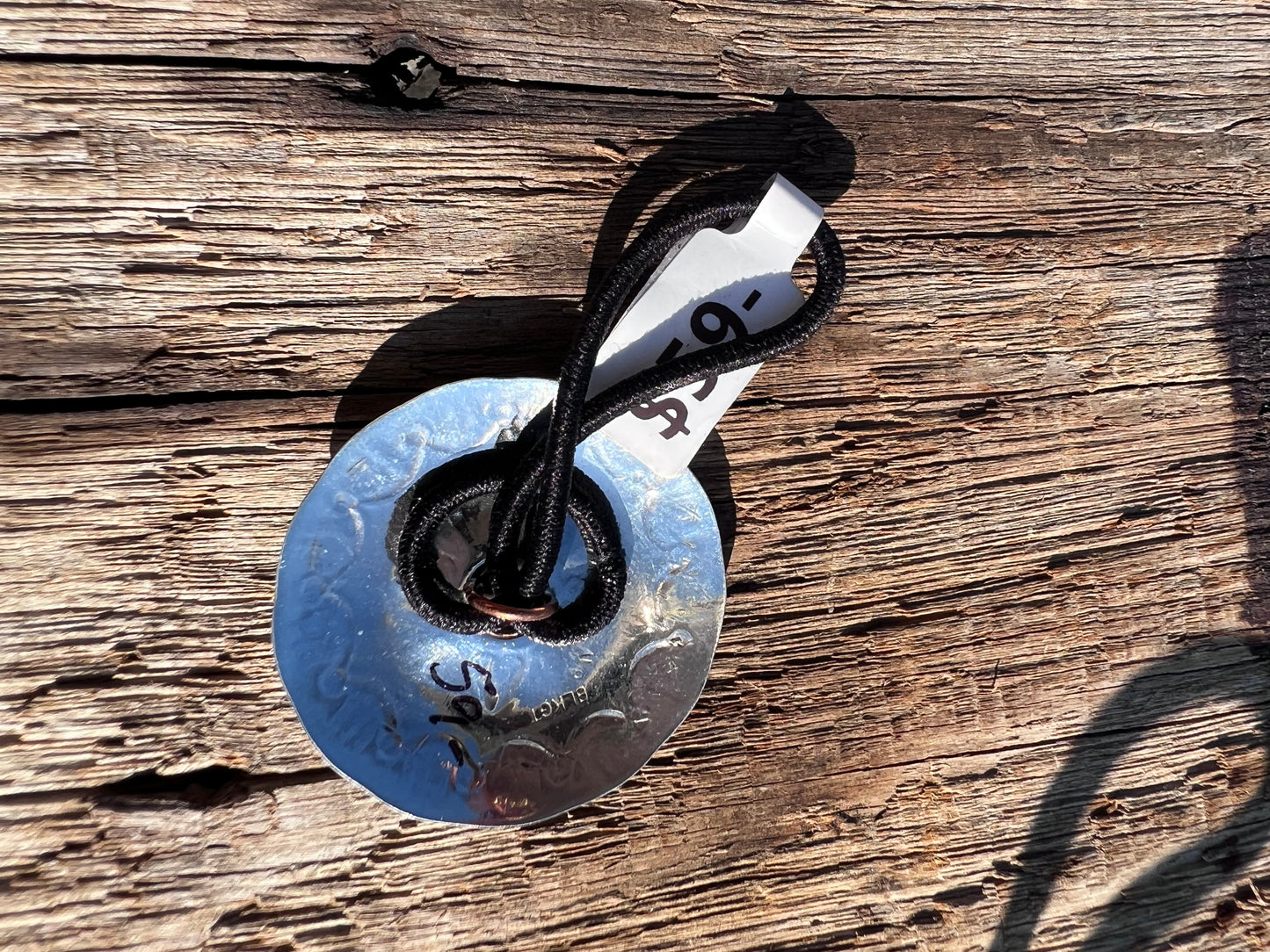 Navajo Handmade by Arnold Blackgoat Sterling Concho 1.5” Hair Tie