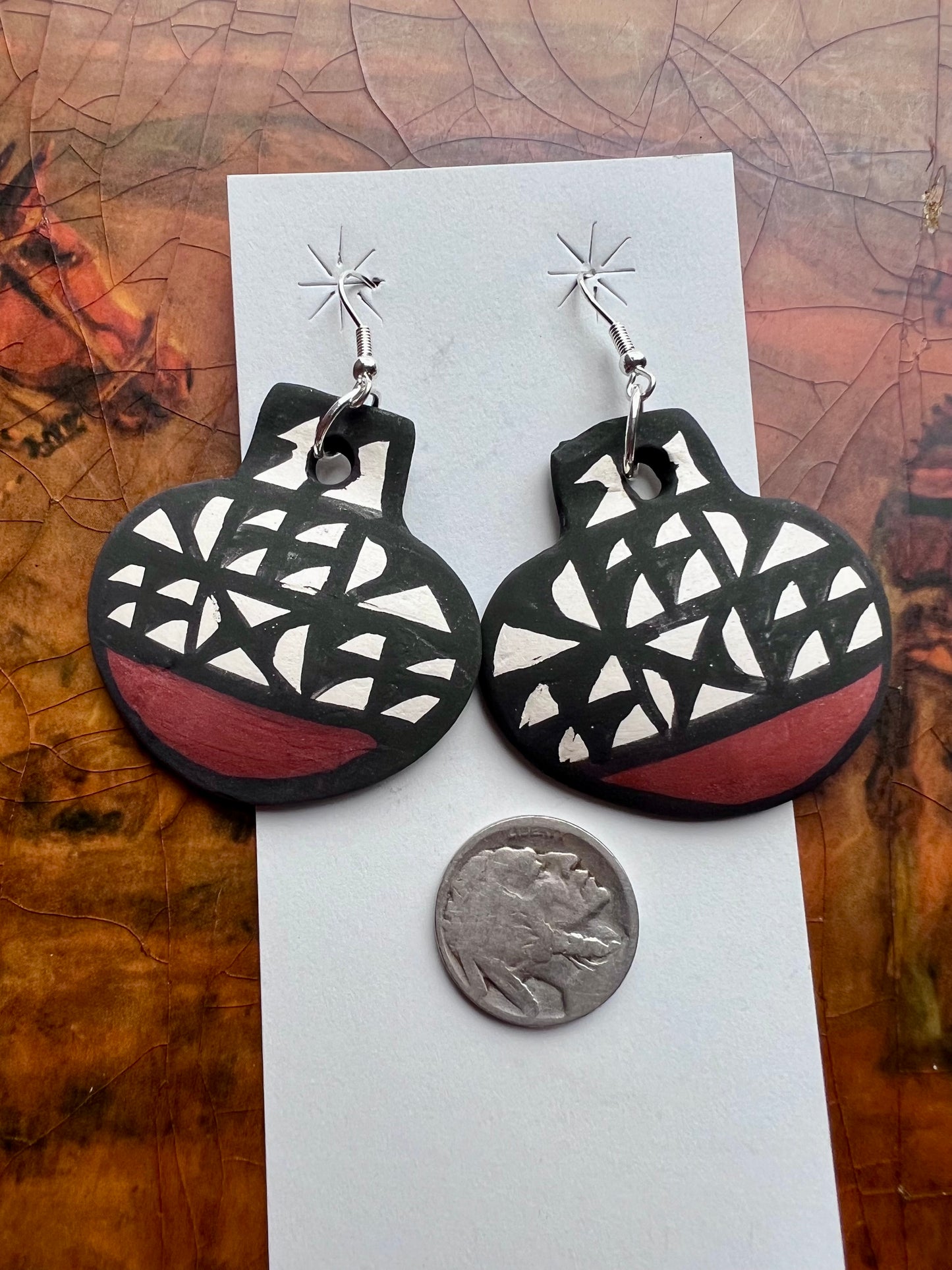 Handmade Acoma Pueblo Pottery Earrings by Mary Garcia