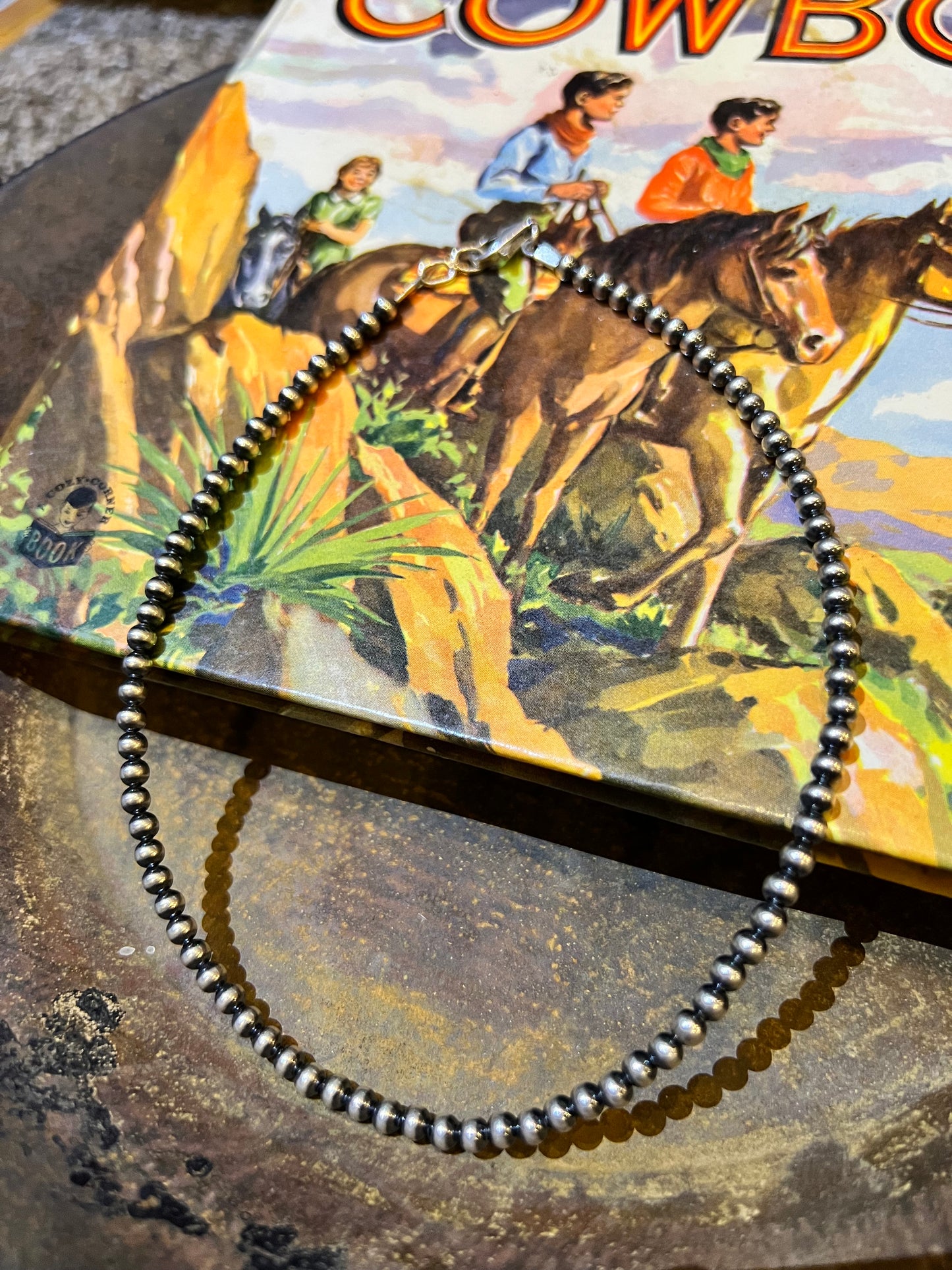 Sterling Silver Oxidized 4mm Bead 14” Necklace