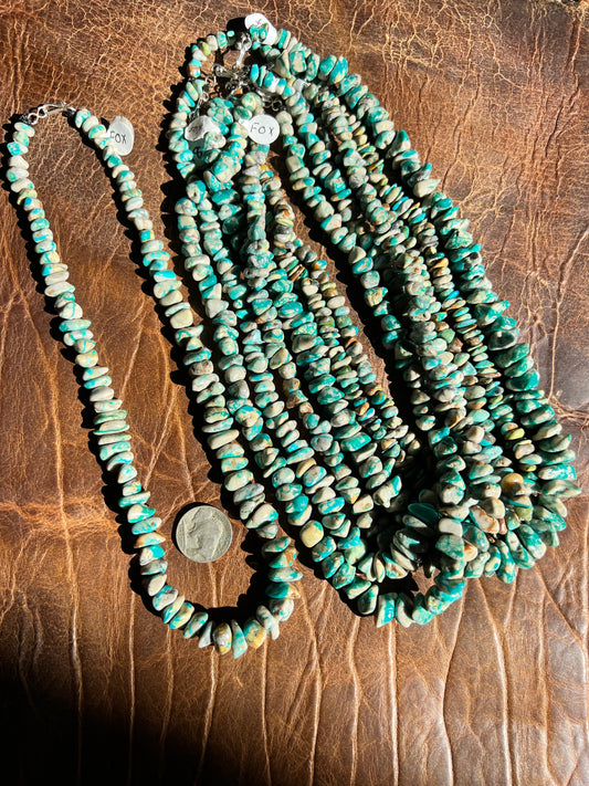 Fox Turquoise Nugget Necklace 19.5” Length