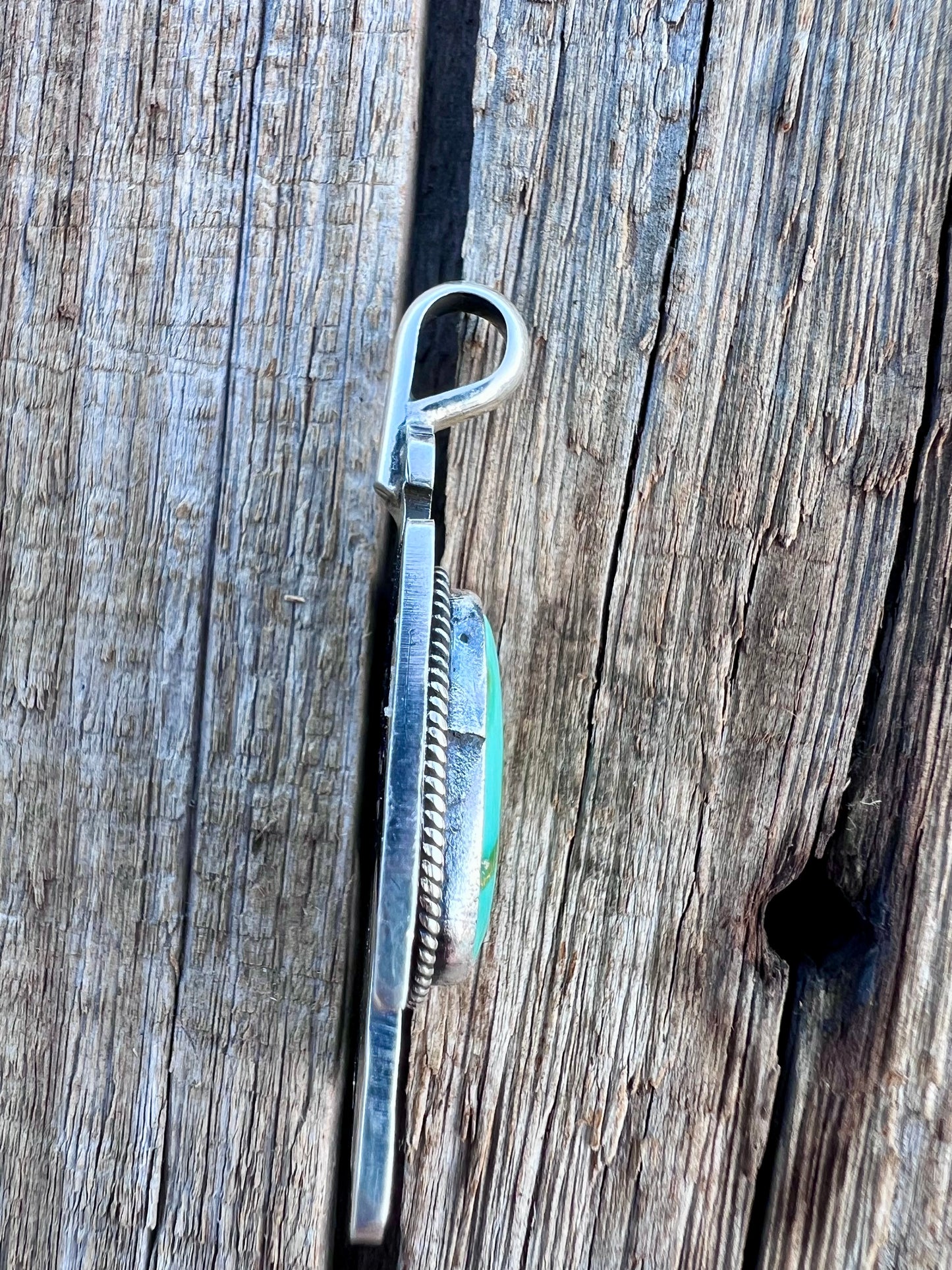 Native American Handmade Sterling & Royston Turquoise Thunderbird Pendant 2”