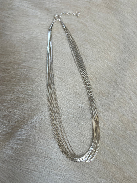 Sterling Liquid Silver 10-strand Necklace 16”-18”