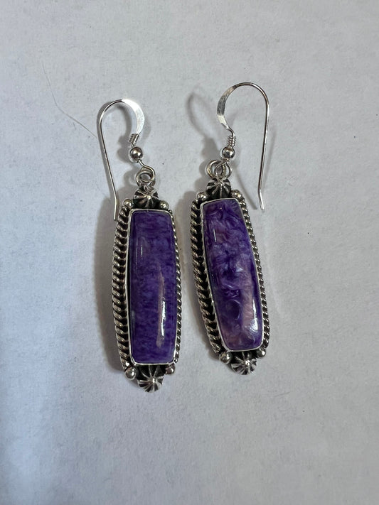 Native American Handmade by C. Wylie - Sterling & Charoite 2”