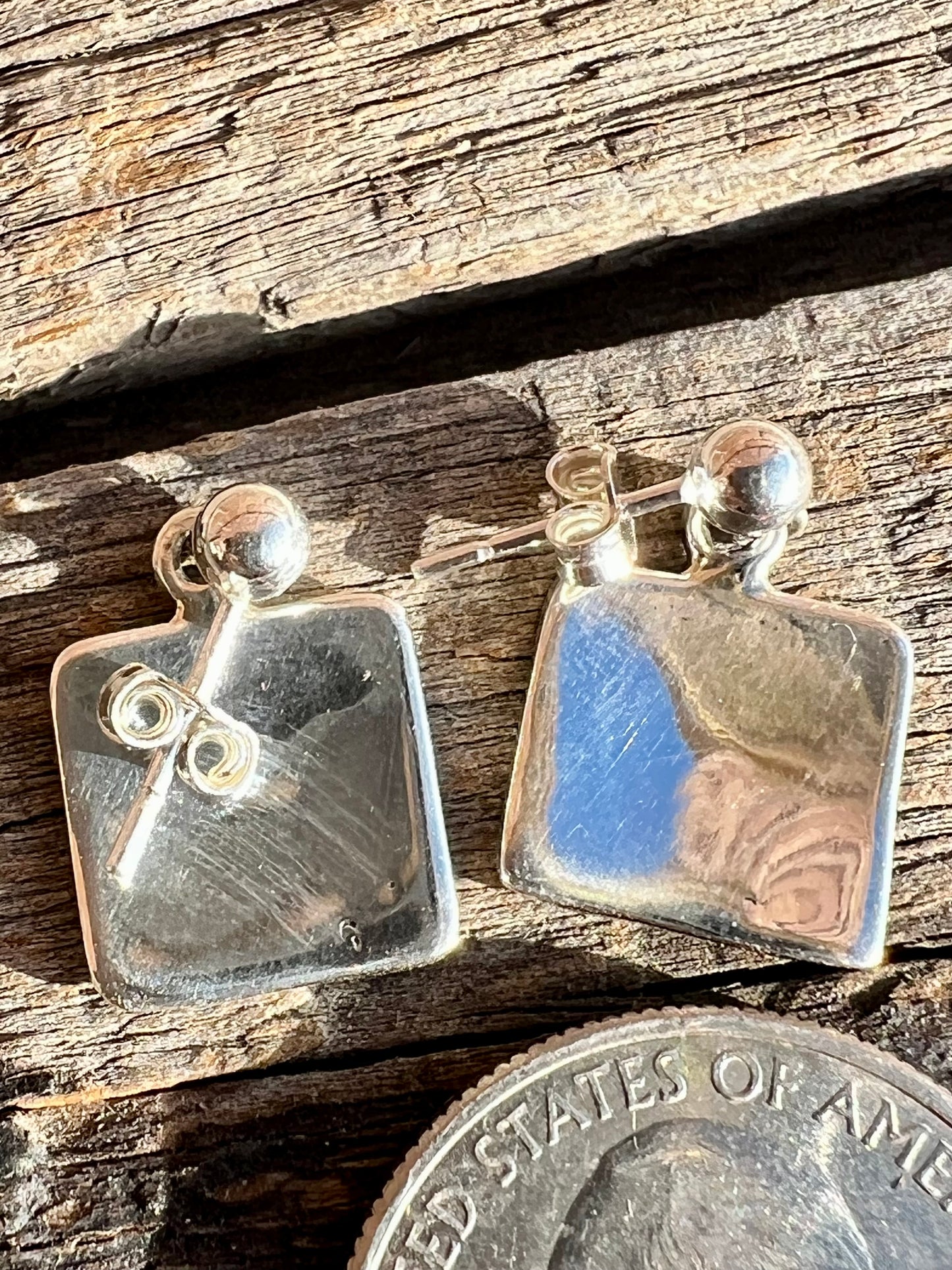 Sterling Silver Horse Storyteller Post Earrings- Navajo Handmade