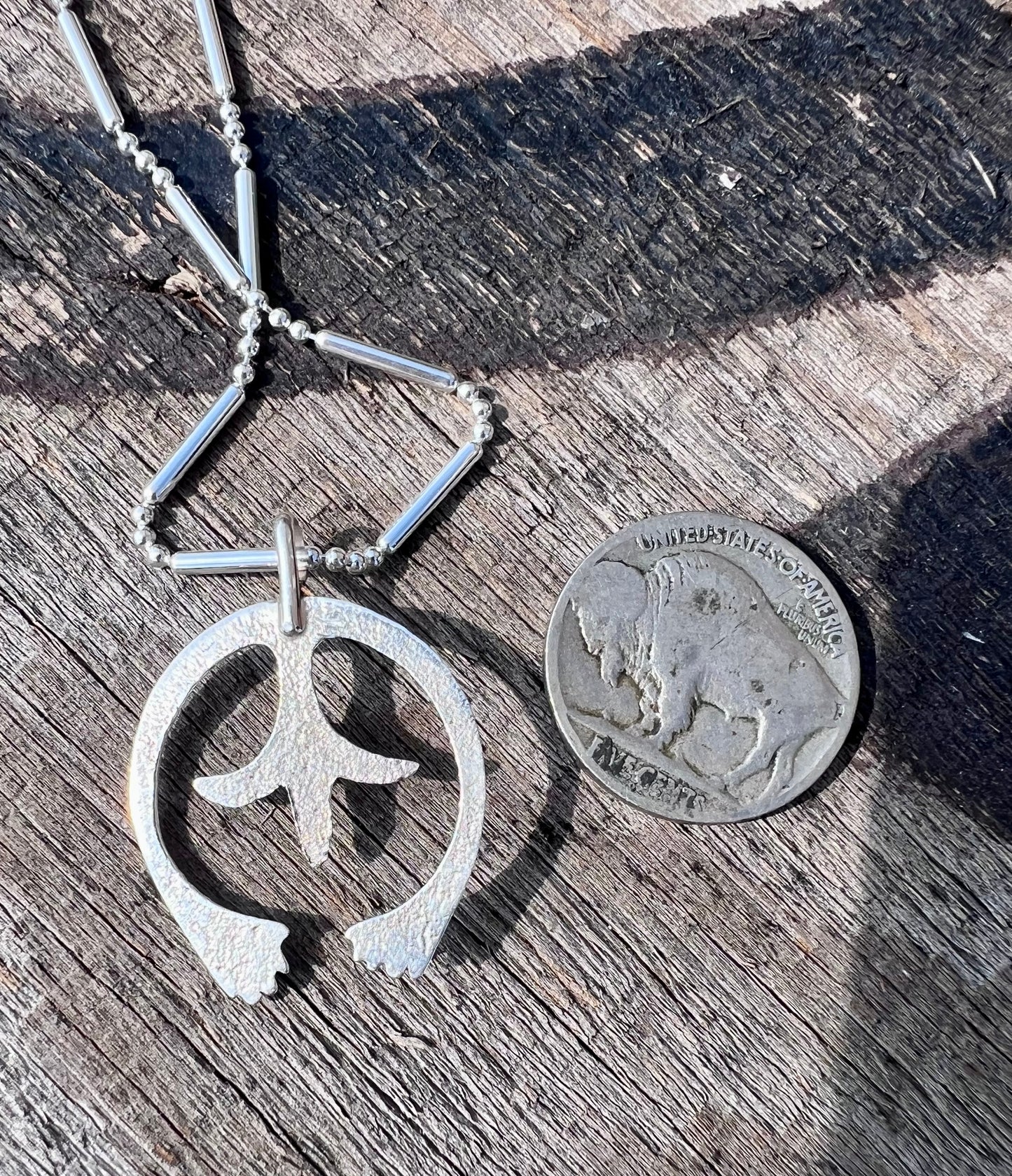 Sterling Silver Naja w/Turquoise and Sterling 18” Chain