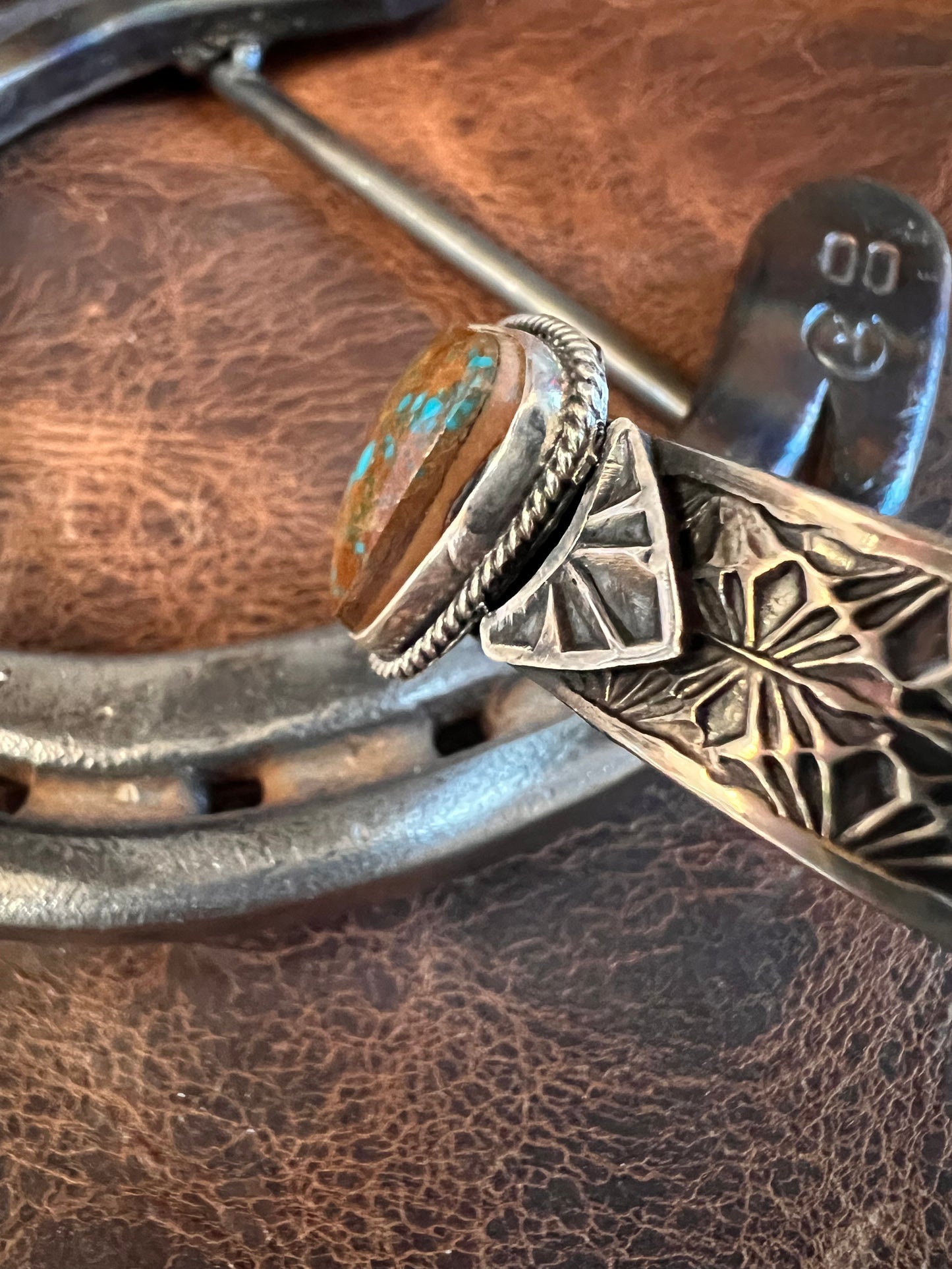 Handmade by Sunshine Reeves. Sterling & Royston Turquoise Cuff Sz 6.5