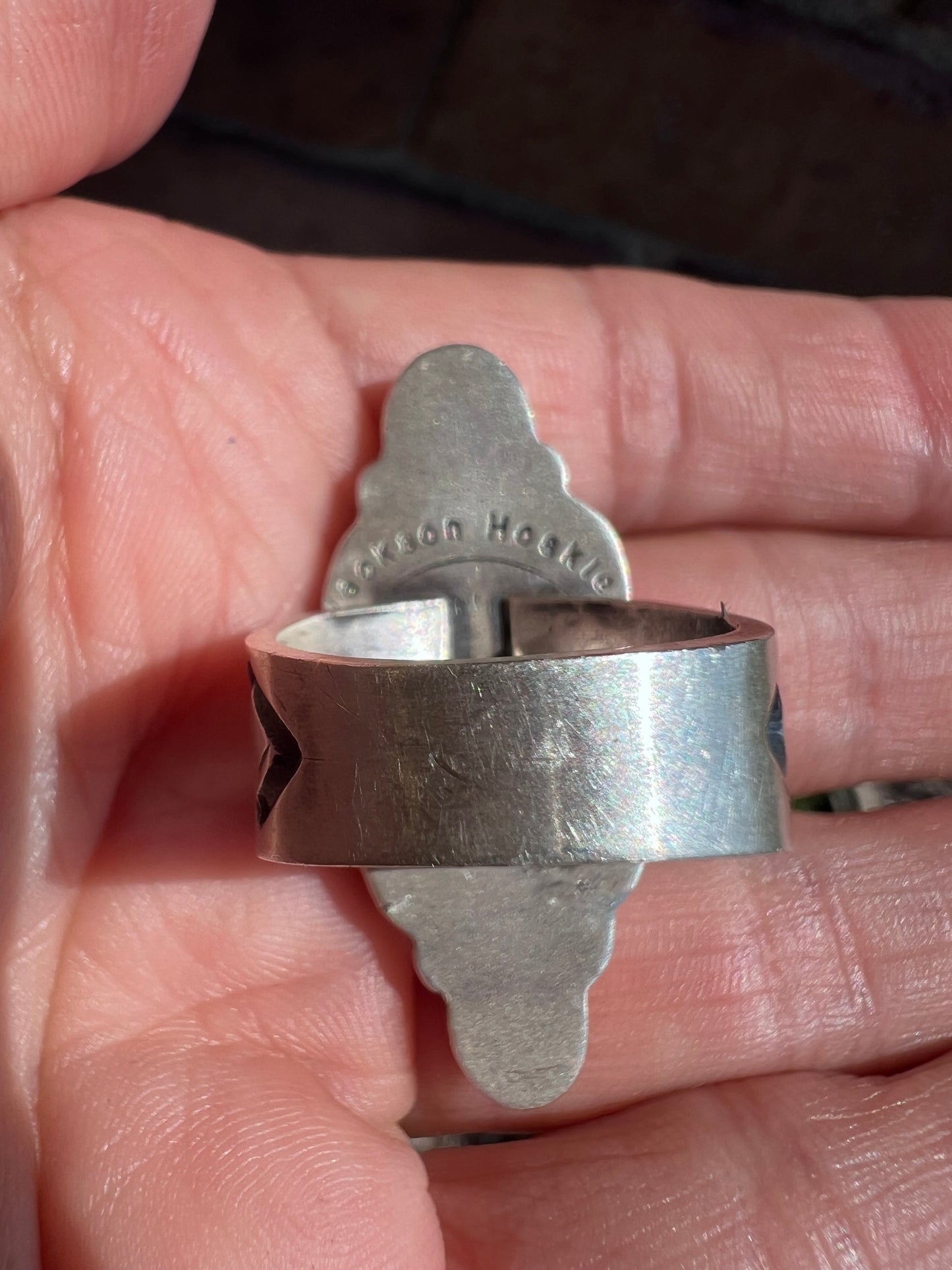 Navajo Handmade by Jackson Hoskie- RARE Dry Creek Turquoise 6-stone Ring Sz 7.75