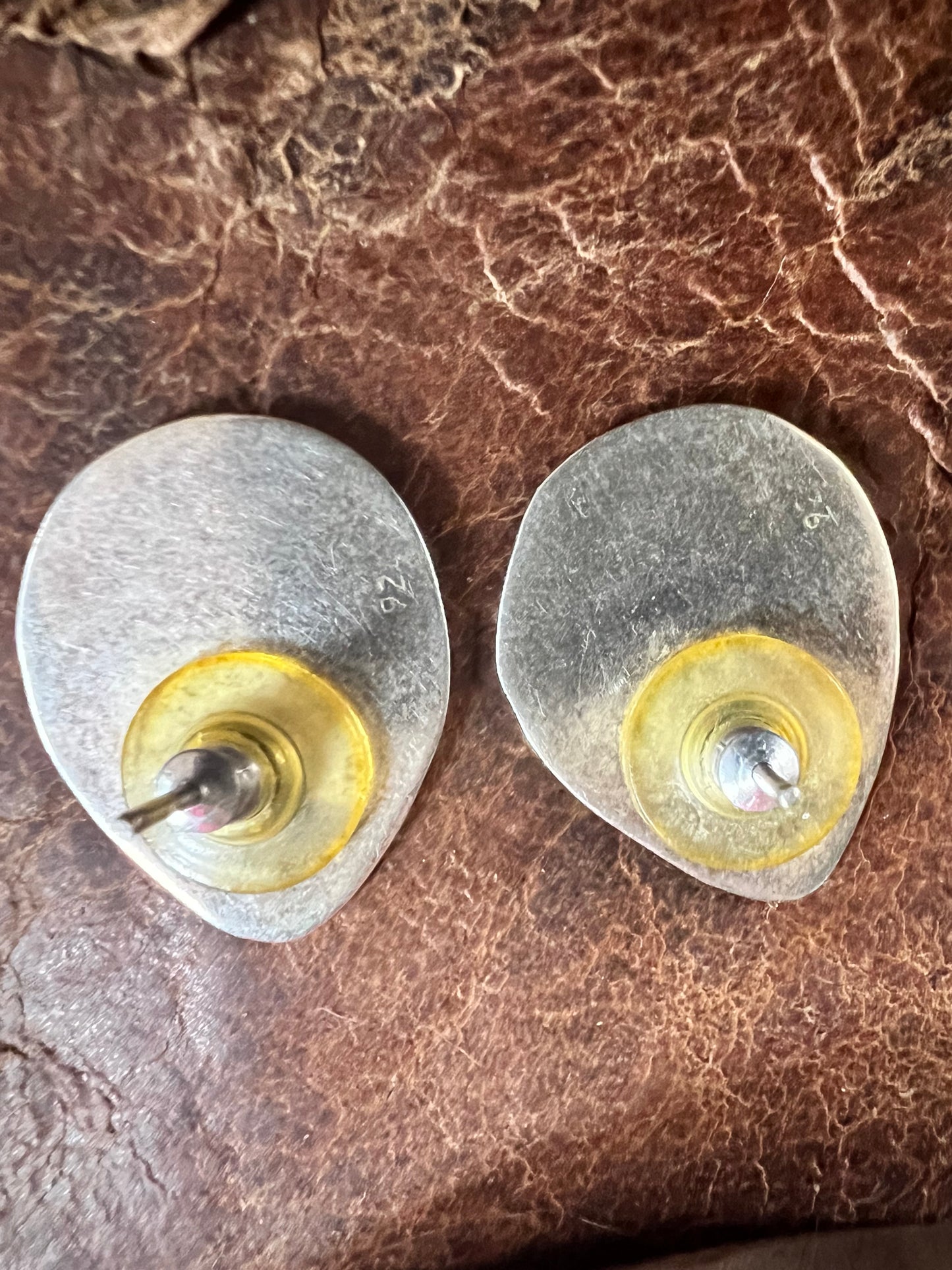 Vintage Sterling Silver Post Teardrop Earrings 1”