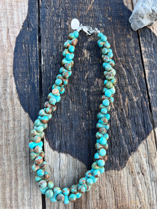 Sterling & Campitos 15mm Dog-bone Bead Necklace 18-20”