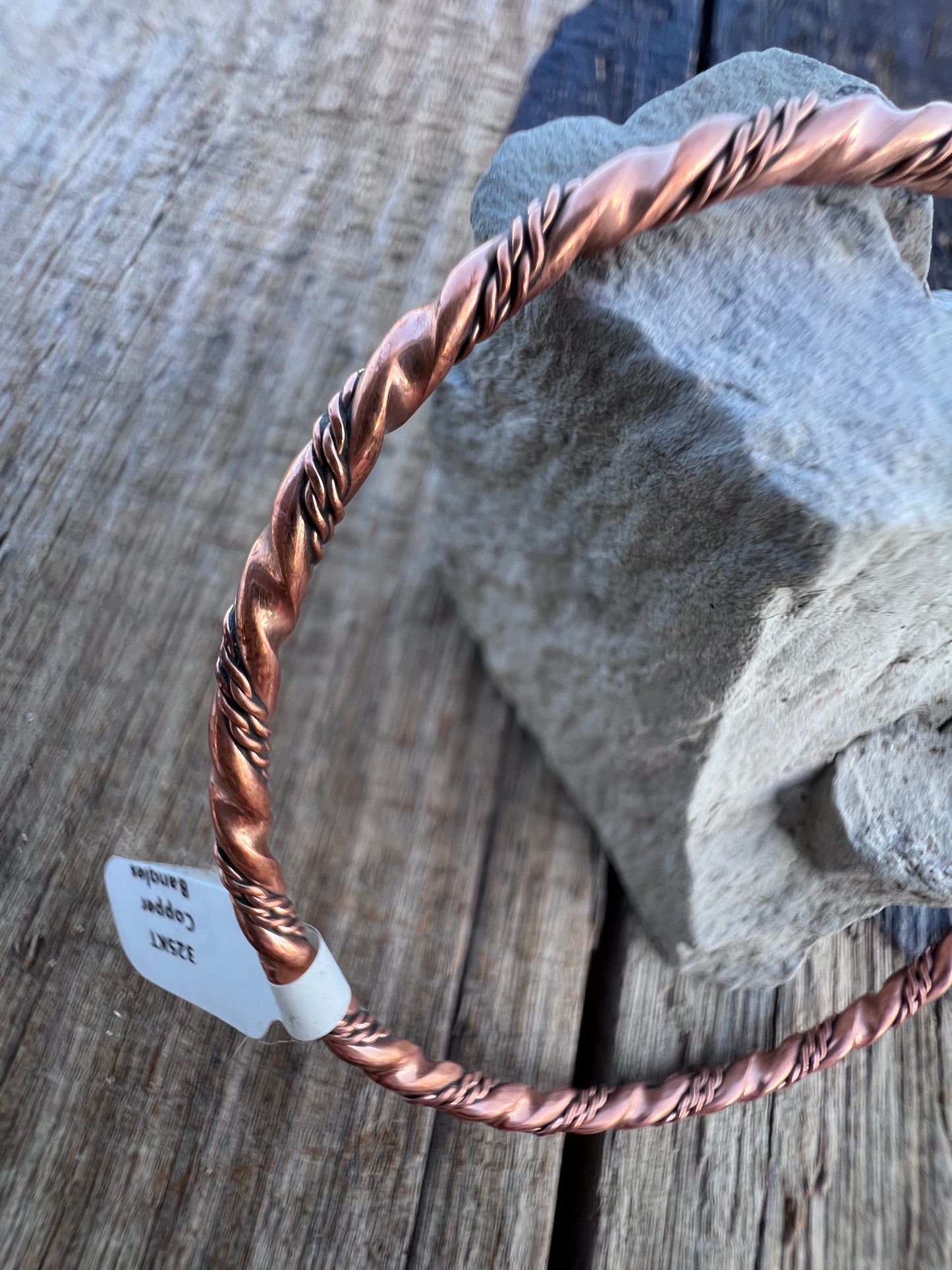 Navajo Handmade Twisted Copper Wire Bangle Bracelet 2.5”