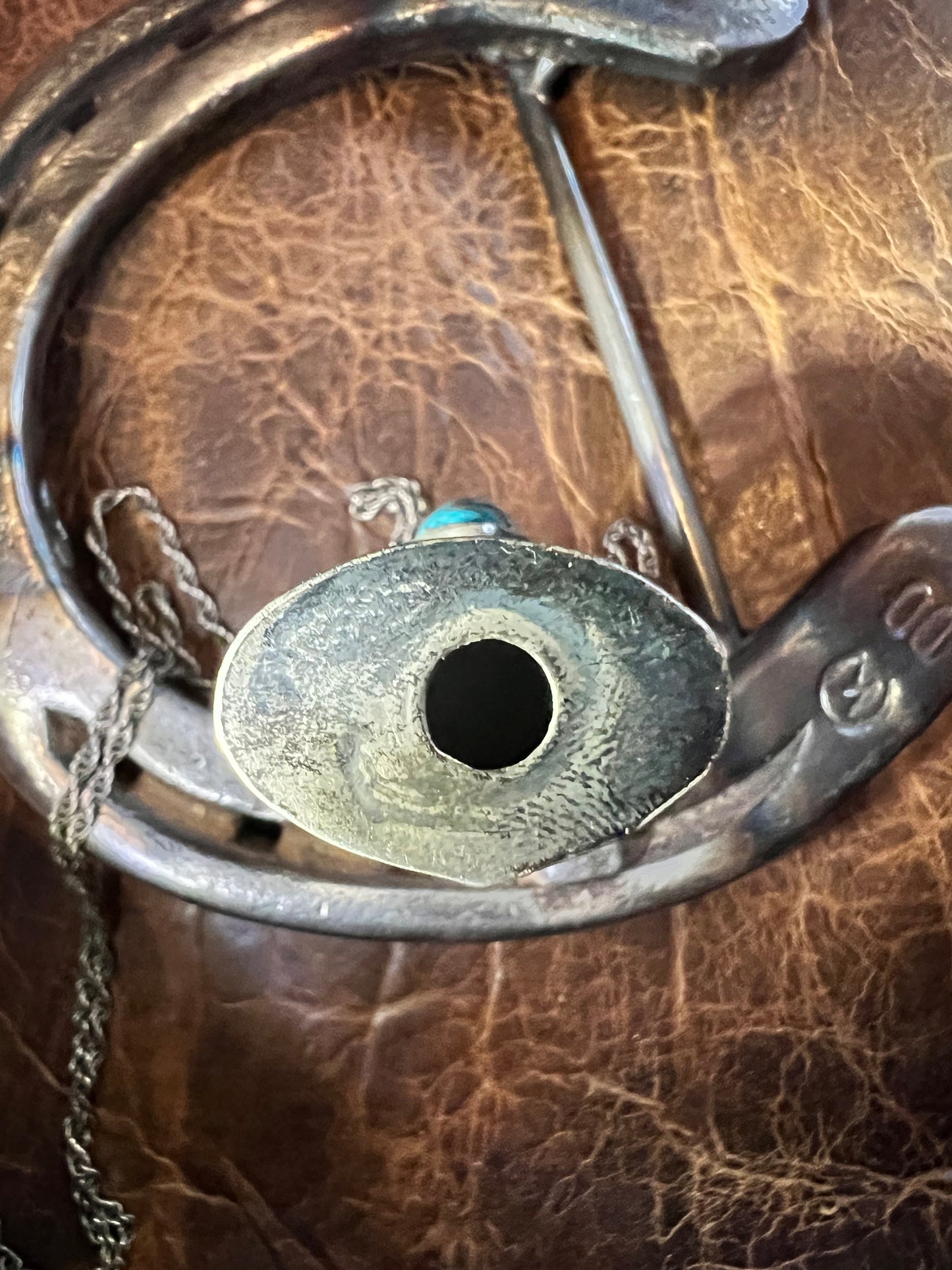 Vintage Navajo Handmade Sterling Silver & Turquoise Bic Lighter Case Chain Necklace 24”