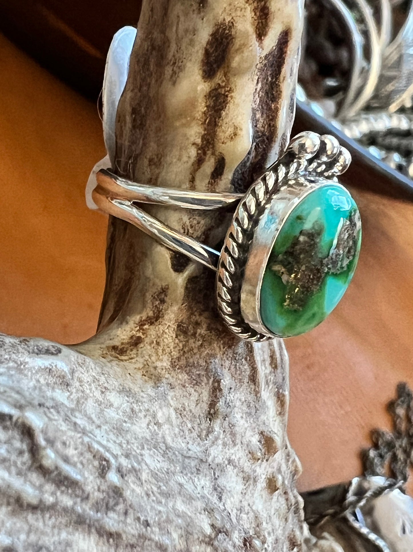 Navajo Handmade Sonoran Gold & Sterling Silver Ring Sz 6.5