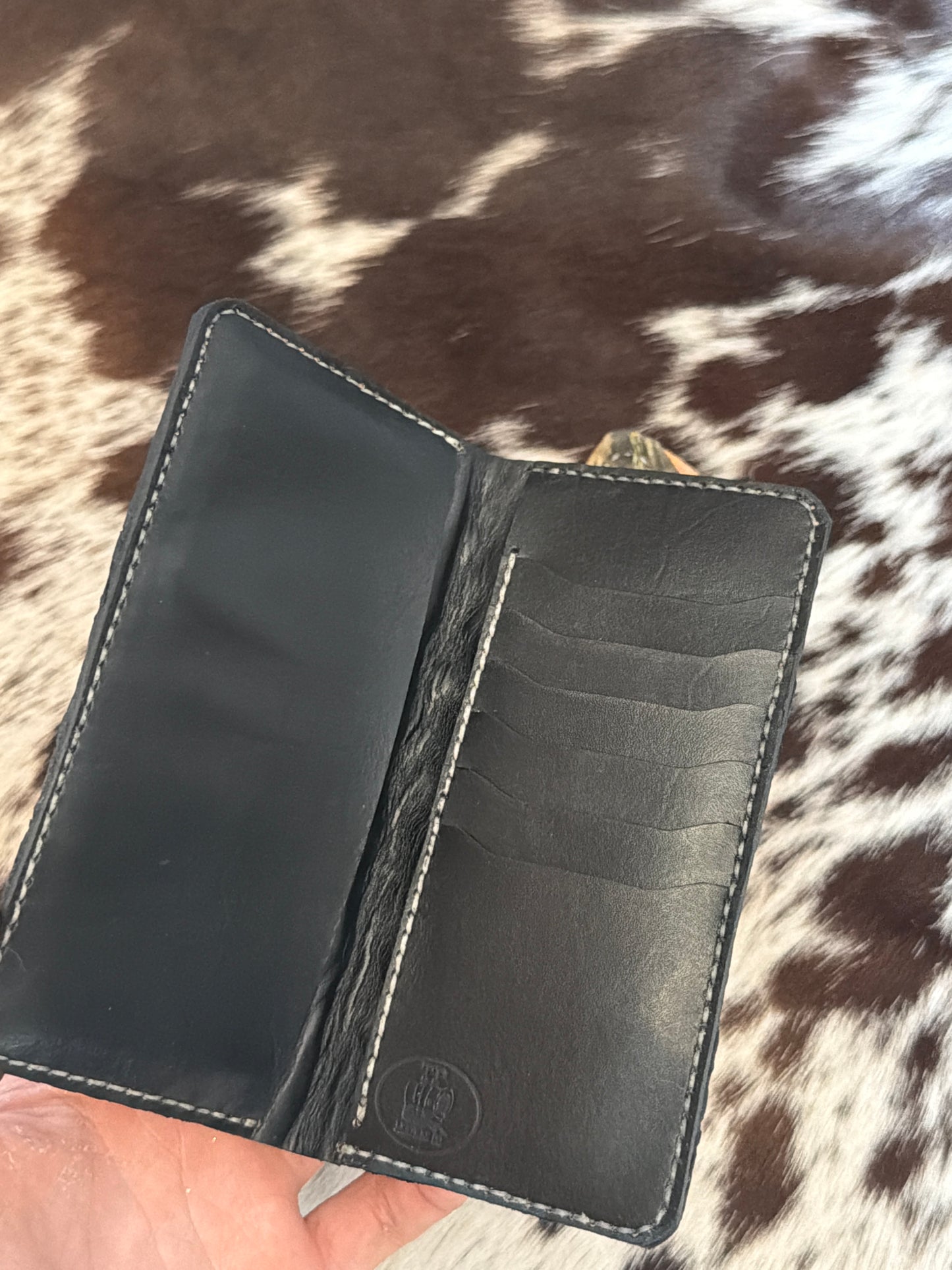 Moss Color Pirarucu Long Wallet and Sheath combo